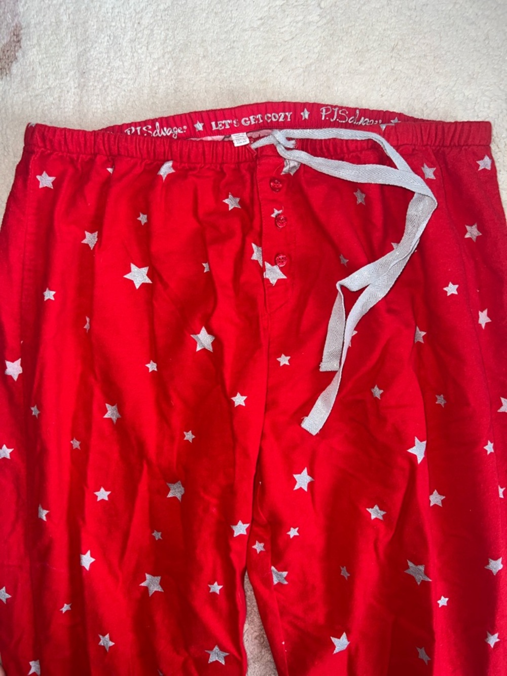 P.J. Salvage Red and Silver Star Print Pajama Set - Picture 8 of 9
